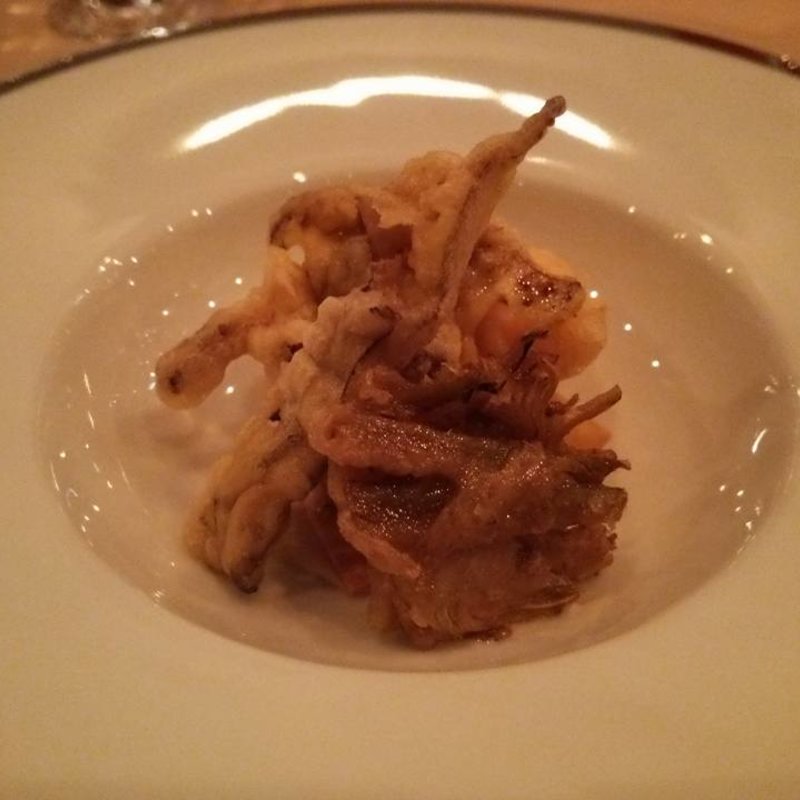 手長海老とプルロット、アーティチョークのベニエ(リストランテ　エッフェ)