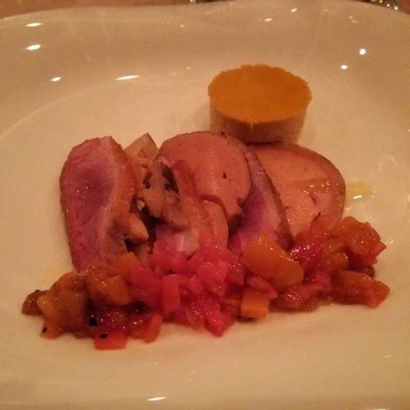 シャラン産鴨、炭火焼、とフォアグラ(リストランテ　エッフェ)