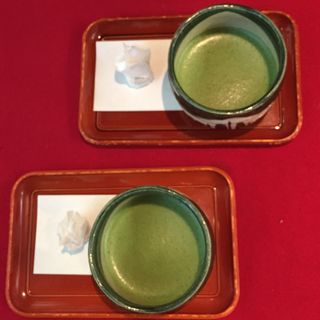 抹茶と和菓子(等々力渓谷)