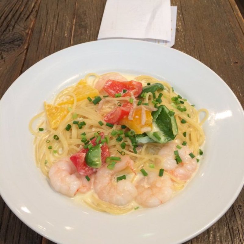 天使の海老トマトクリームパスタ(papasan)