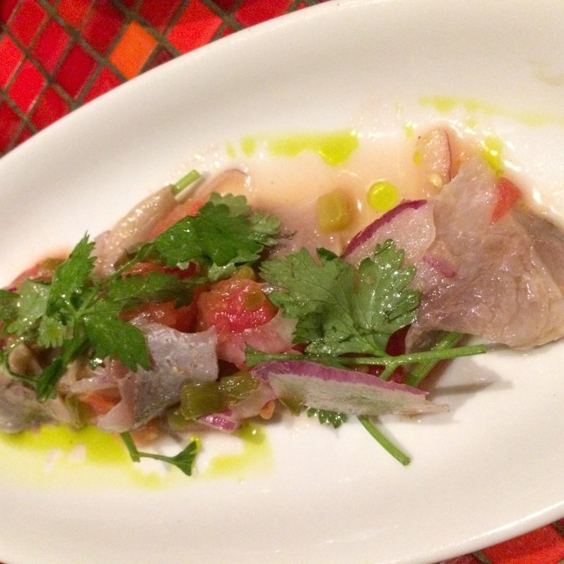 鯵とサボテンのセビーチェ(Hacienda del cielo MODERN MEXICANO)