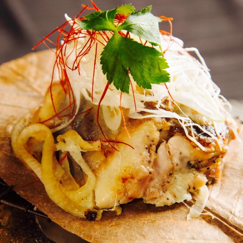 梅鶏の葉焼きチーズと赤味噌田楽(江戸三座)