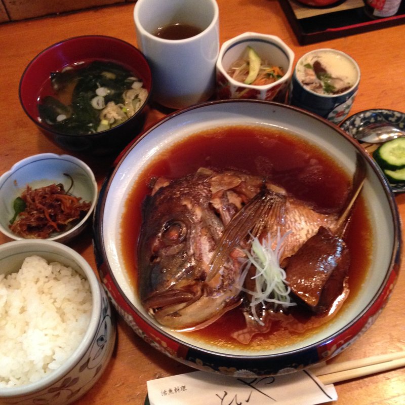 鯛のかぶと煮定食