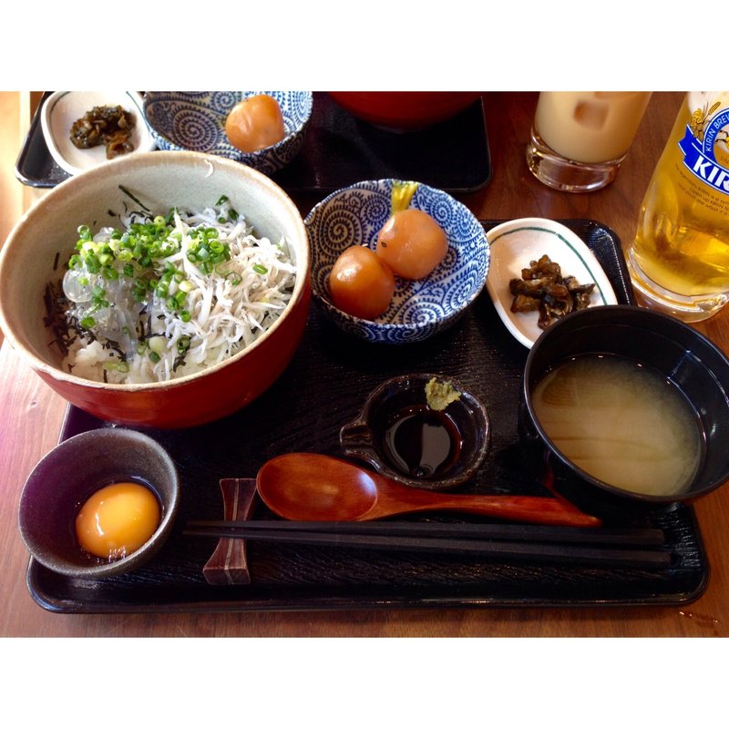 しらす丼ハーフ&ハーフ(生&釜あげ)定食(鎌倉甚平 )