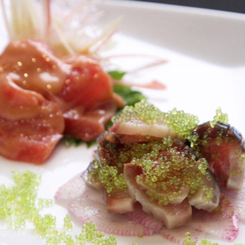 イカの塩辛と酢サバ(Japanese fusion Cuisine 美波音)