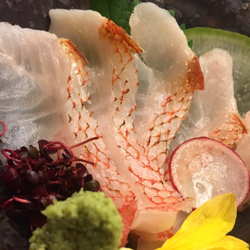 釣りキンキの刺身(雷井土音)