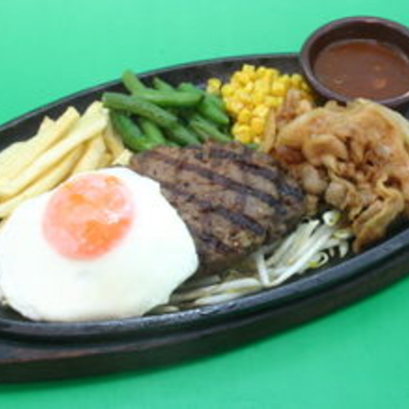 自家製デミハンバーグ&ステーキランチ(レインフォレストカフェ・トーキョー （Rainforest cafe）)