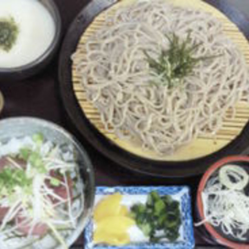 鮪山かけとざるそば(炭家米蔵 モナ新浦安店)