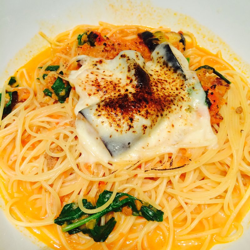 焼きチーズとなすのクリームミートすぱ(釜あげスパゲティ　すぱじろう 六本木店 （釜あげスパゲティ　すぱじろう　六本木）)