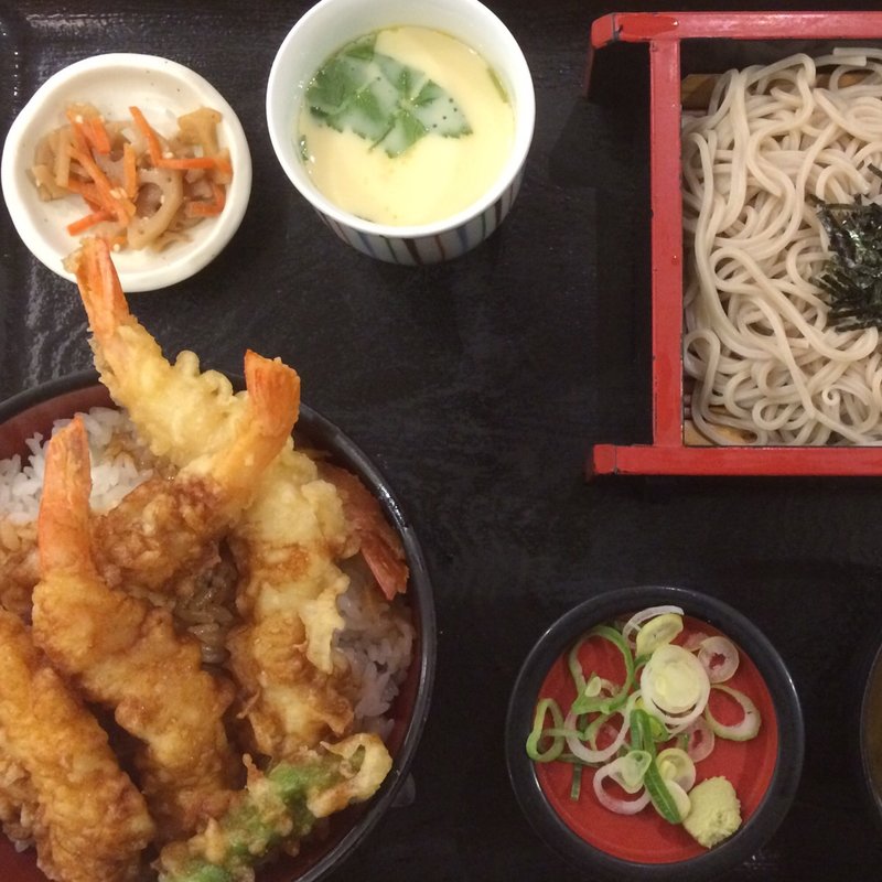 海老名天丼 (えび天丼と冷そば)(海鮮三崎港 海老名S.A下り)
