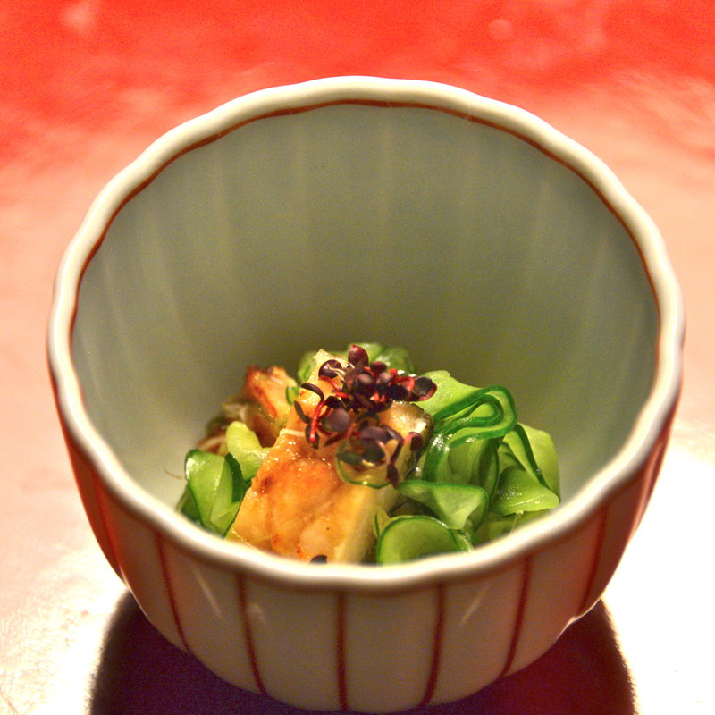 ふぐのジュレ　胡瓜仕立て(鳴門 （なると）)