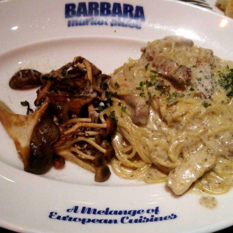ブラウンマシュルームのキノコのカルボナーラ(バルバラマーケットプレイス グランドロイヤル 大阪梅田エスト店)