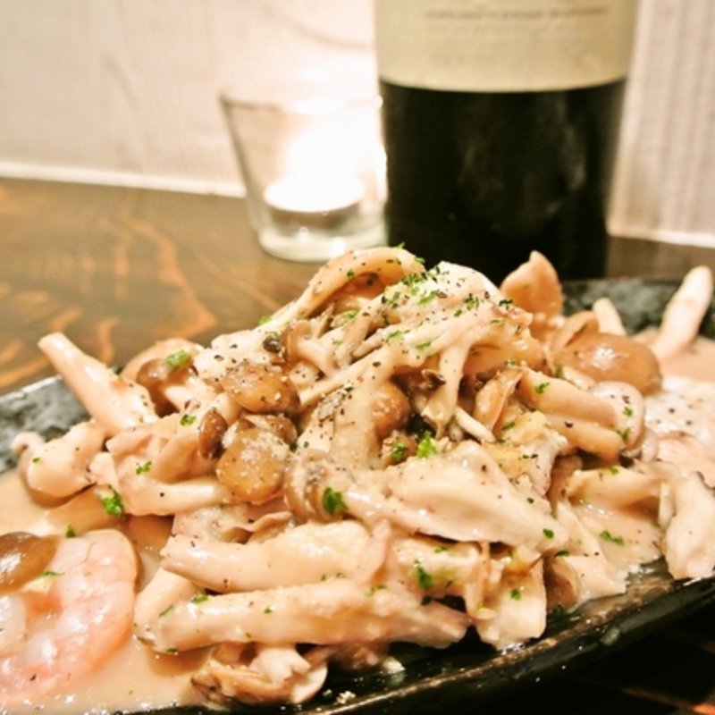 エスカルゴバターの海老きのこソテー(あさり食堂)