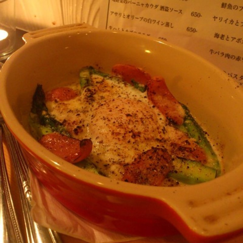 アスパラと卵のオーブン焼き(あさり食堂)