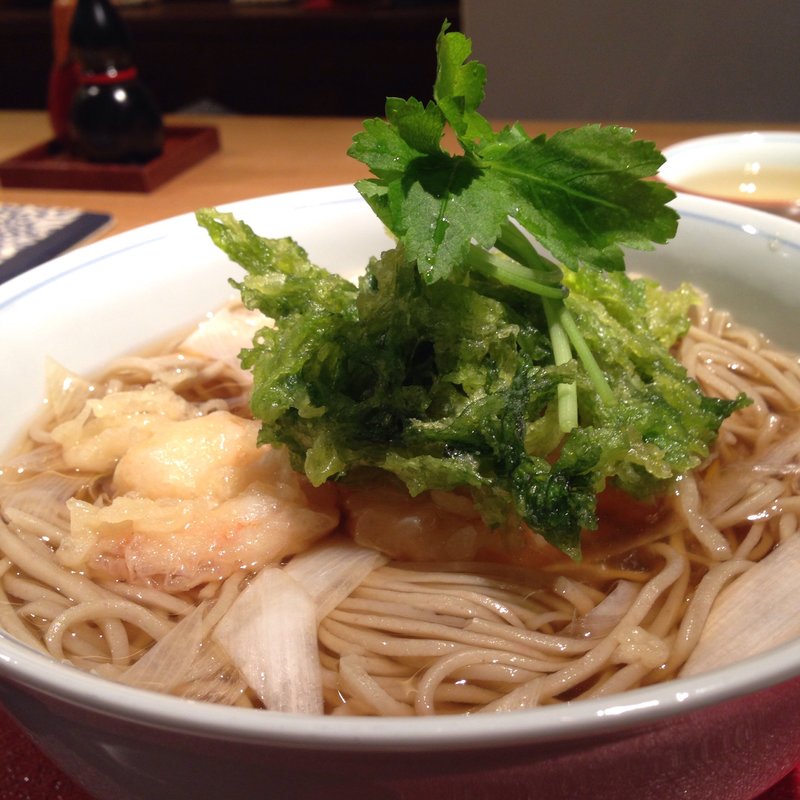 青さのりと小海老の天ぷらそば(勢揃坂 蕎 ぎん清 （ぎんせい）)