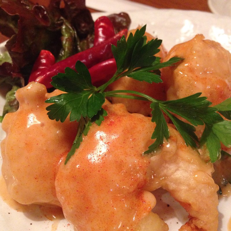 プリプリ海老のコリアンマヨネーズ(韓河)