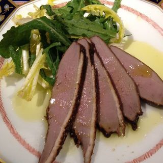 山形産　米の娘豚ロース肉のグリル　赤ピーマンのソース(夏目亭)