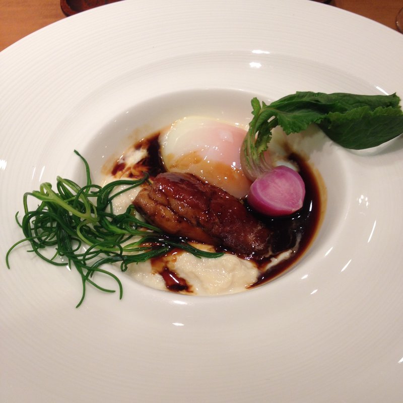 フォアグラの温玉和え(仁 )