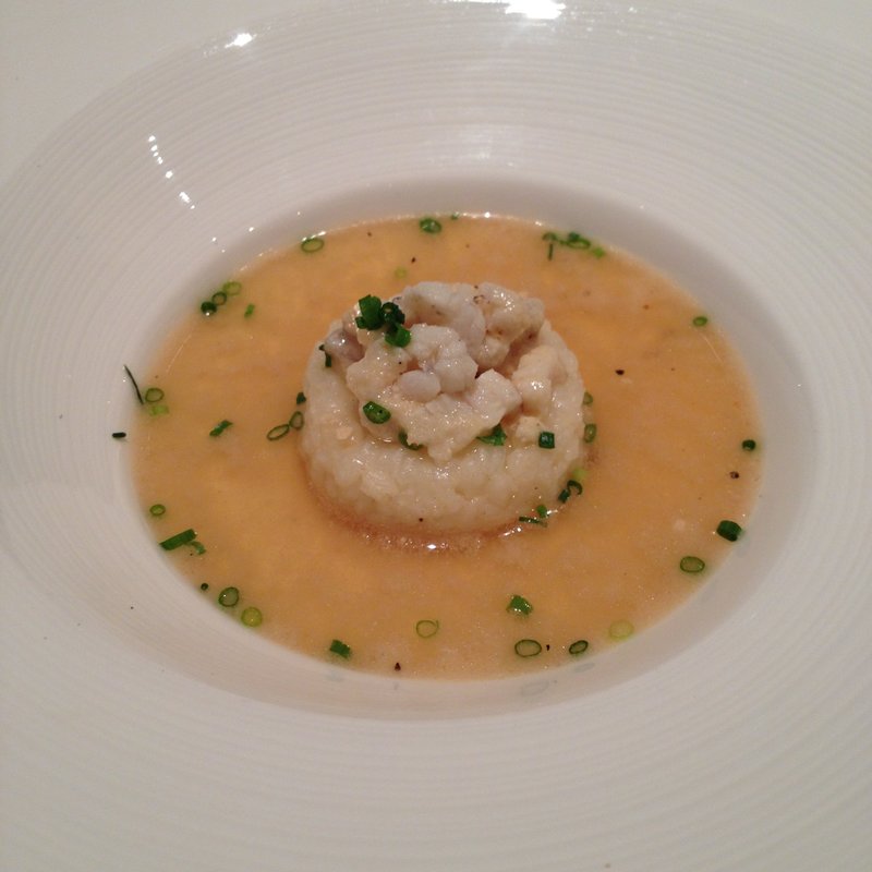 鯛のリゾット　スープ仕立て(オステリア アルブーコ)