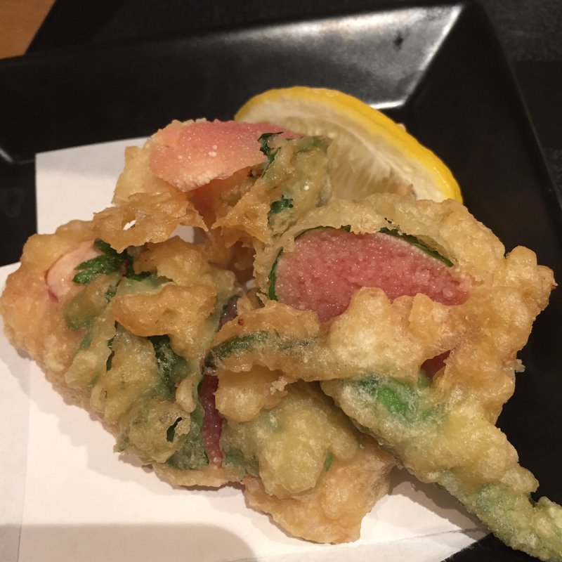 明太子の天ぷら(博多華味鳥 渋谷店)
