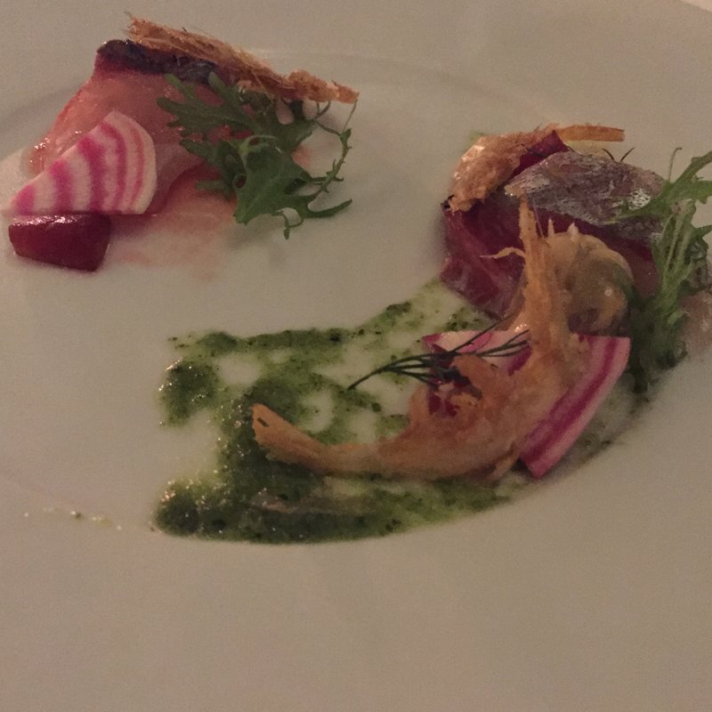 海老のフリット　サーモン添え(Fish Bank TOKYO)