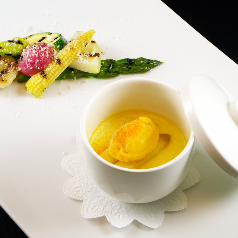 カボチャのポタージュと野菜のグリル(米音 （kome no ne）)