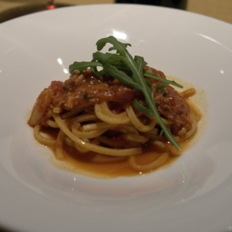 蟹のトマトソースパスタ(MOTORA)