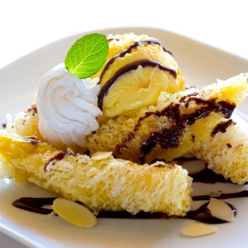 バニラアイスのせカリカリスイートポテト(キッチンエッグス （Kitchen Eggs）)