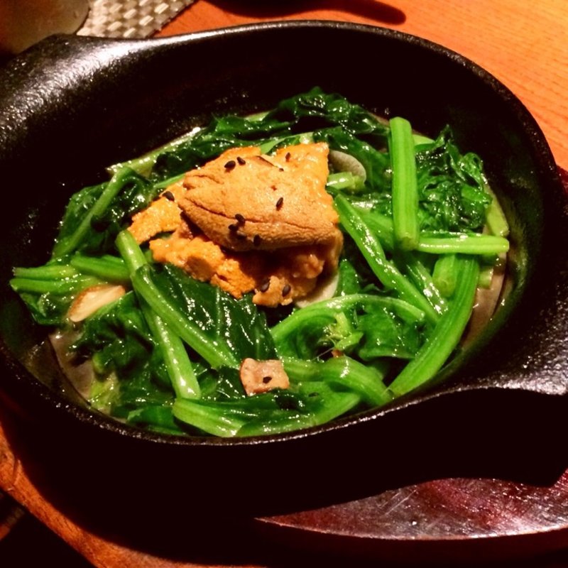 広島名物うにホーウレン〜バケット添え(囲炉裏の謙ちゃん)