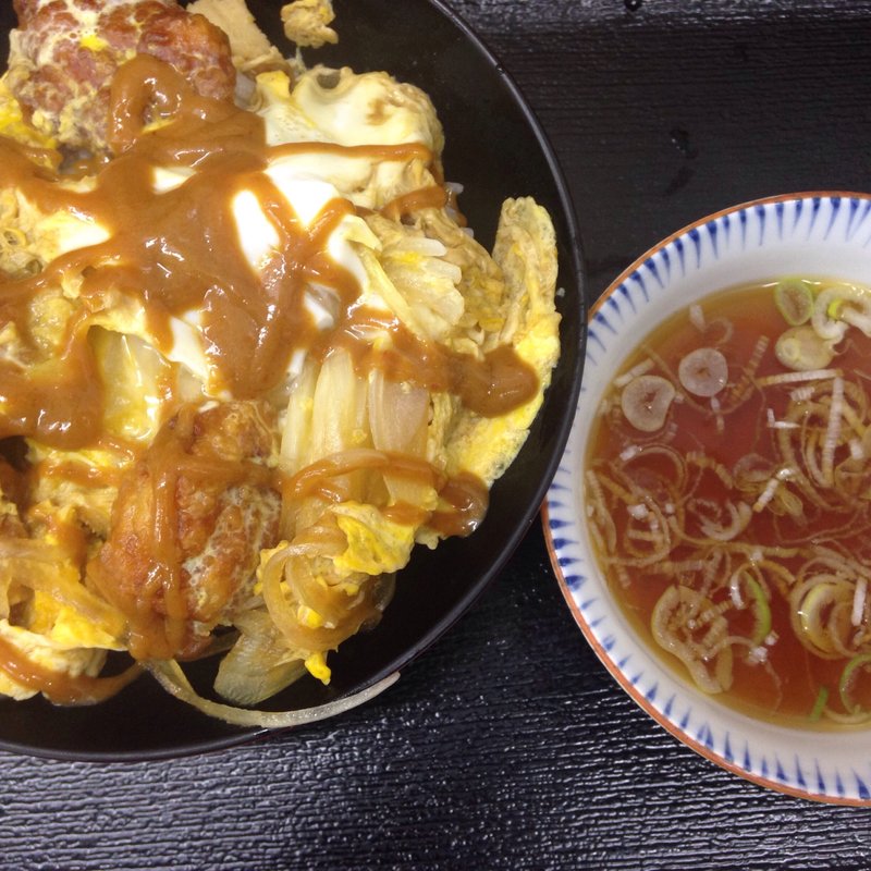 ミニ竜田揚げ丼(蕎麦処　あいづ)