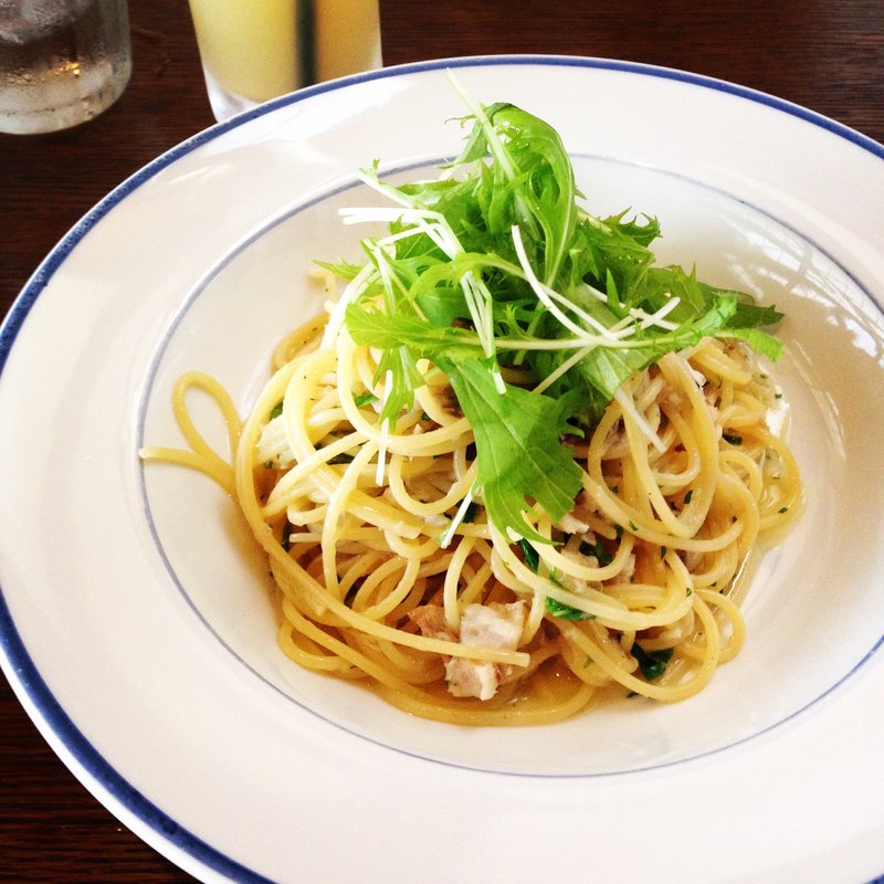 アジと水菜のパスタ(カフェ&レストラン2nd)