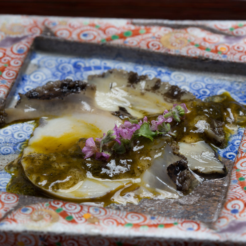 鮑の肝ソース(麻布十番 おざき)