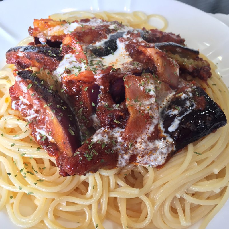 ベーコンと茄子のミートソーススパゲティ(スパゲティハウスThis-1)