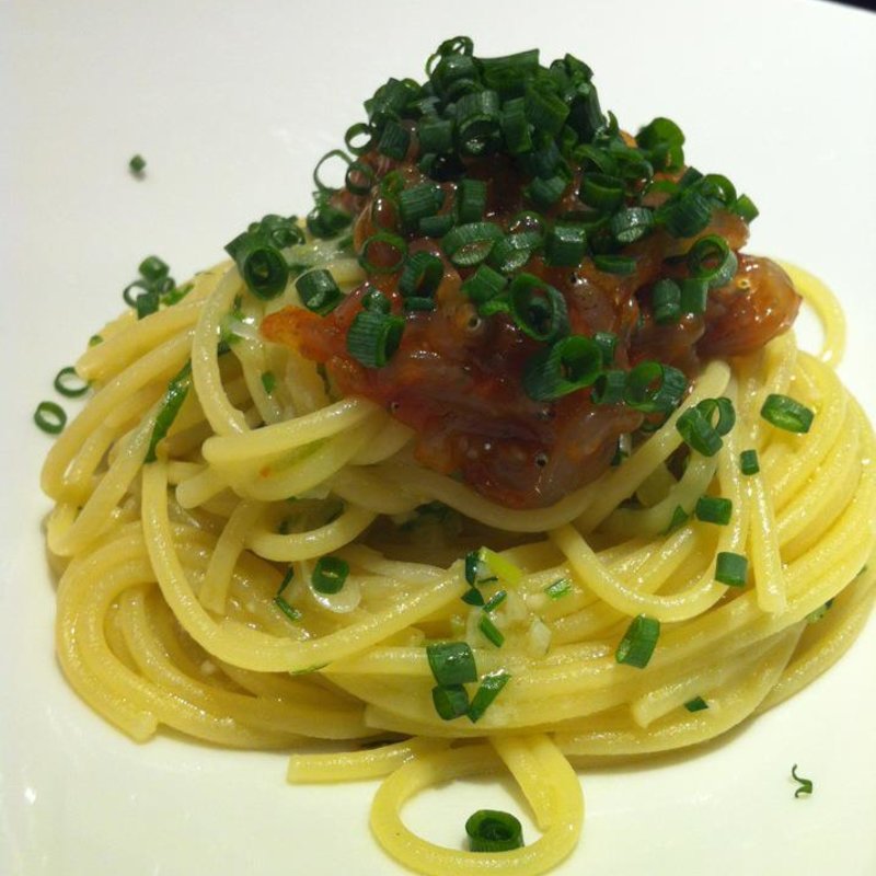 生シラスの塩辛パスタ(OGGI DAL-MATTO 西麻布店)