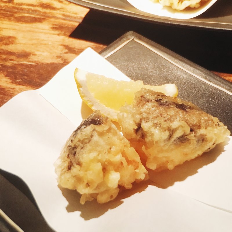 しいたけの海老真丈、射込み揚げ(夕月)