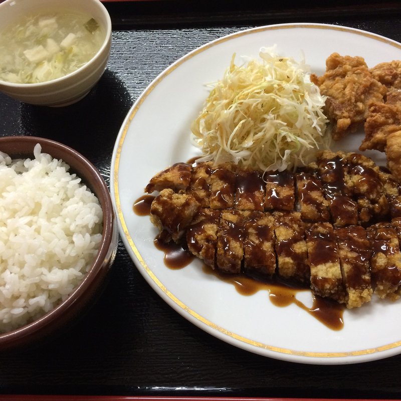 日替わり定食（豚天定食）(幸福源)