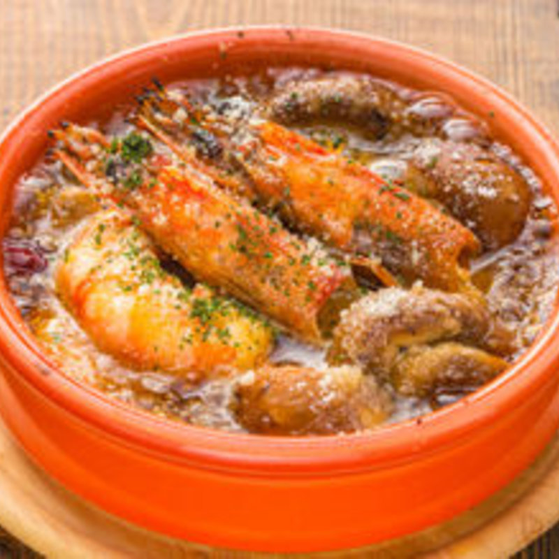 海老とマッシュルームのアヒージョ(サカナバル コラーレ)