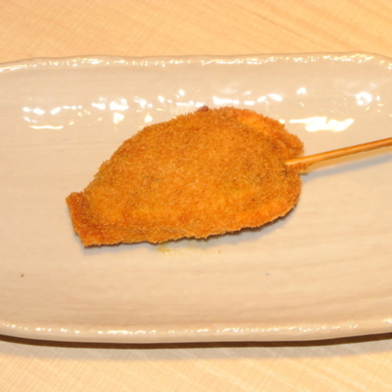 ﾚﾝｺﾝミンチ詰めカレー風味(串揚げ酒場 日暮里ただいま)