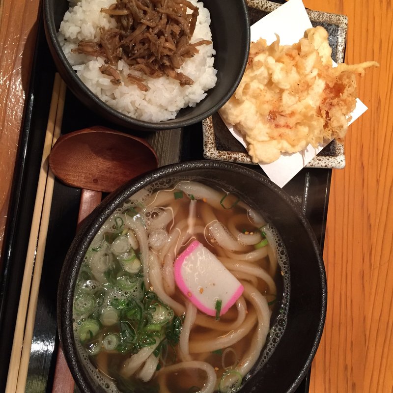 雅楽のかきあげ と うどん(雅楽 （がらく）)