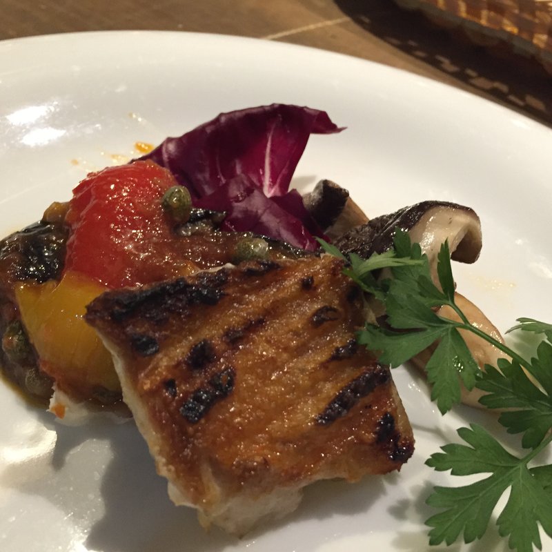 カポナータとスズキのソテー(Trattoria Ciaoro（トラットリア・チャオロ）)