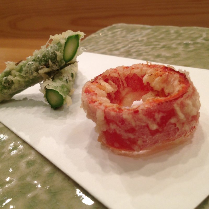 アスパラとパプリカ(天ぷら 逢坂 （てんぷらおおさか）)