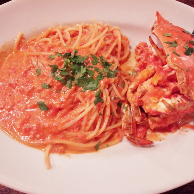 渡り蟹のトマトクリームソース スパゲティ(デリツィオーゾ イタリア