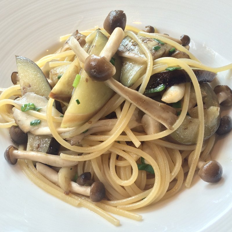 ナスときのこのスパゲティ（パスタセット）(THE NOSE CAFFE L'eson （ザ　ノセ　カフェ　レソン）)