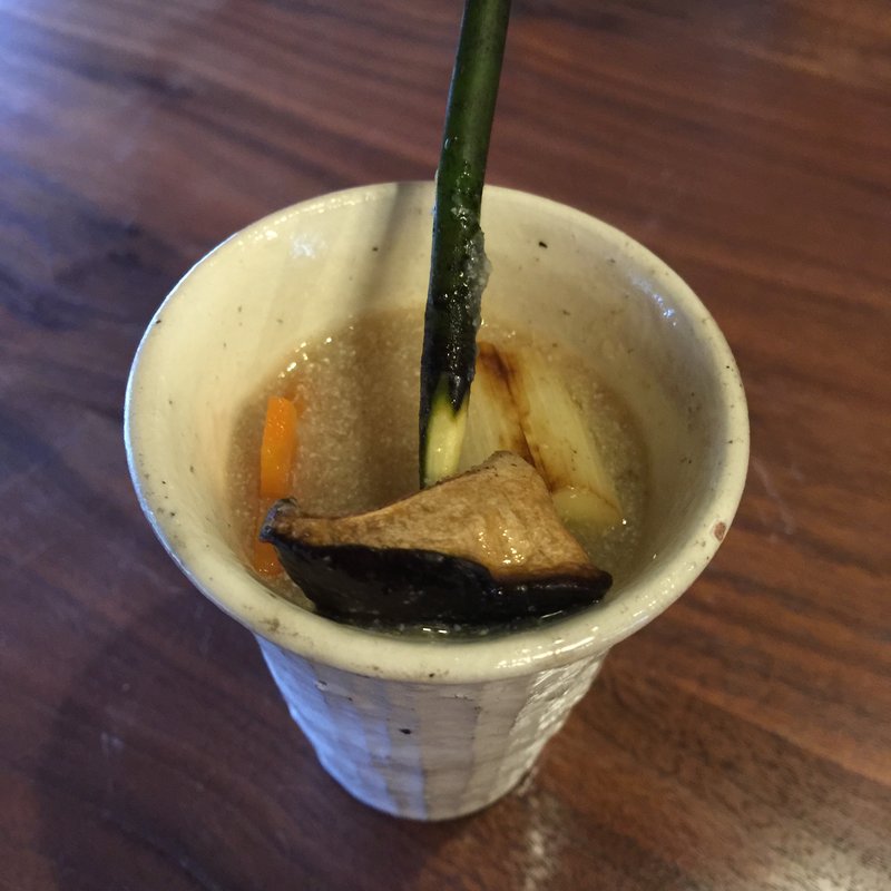 蕎麦の葛粉と秋野菜(ささらい )