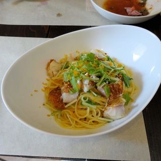 甘ダイと青菜のからすみパスタ(Little cucina Yume )