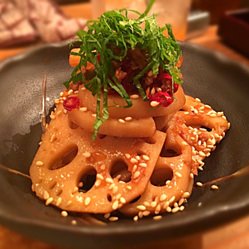 蓮根のキンピラ(恵比寿 土鍋炊ごはん なかよし 本店)
