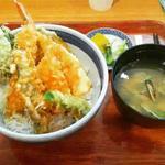 天丼とアサリ汁(幕張 麺大将)