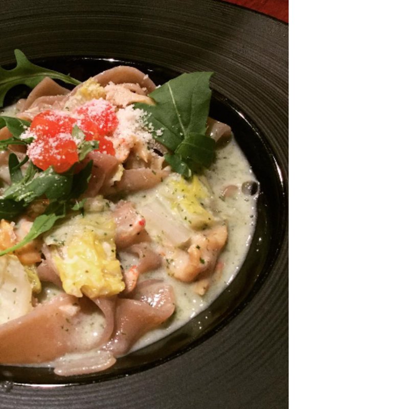 つぶ貝と桜海老のバジル豆乳クリームパスタ(TI DINING （【旧店名】TI DOCTORS RESTAURANT）)