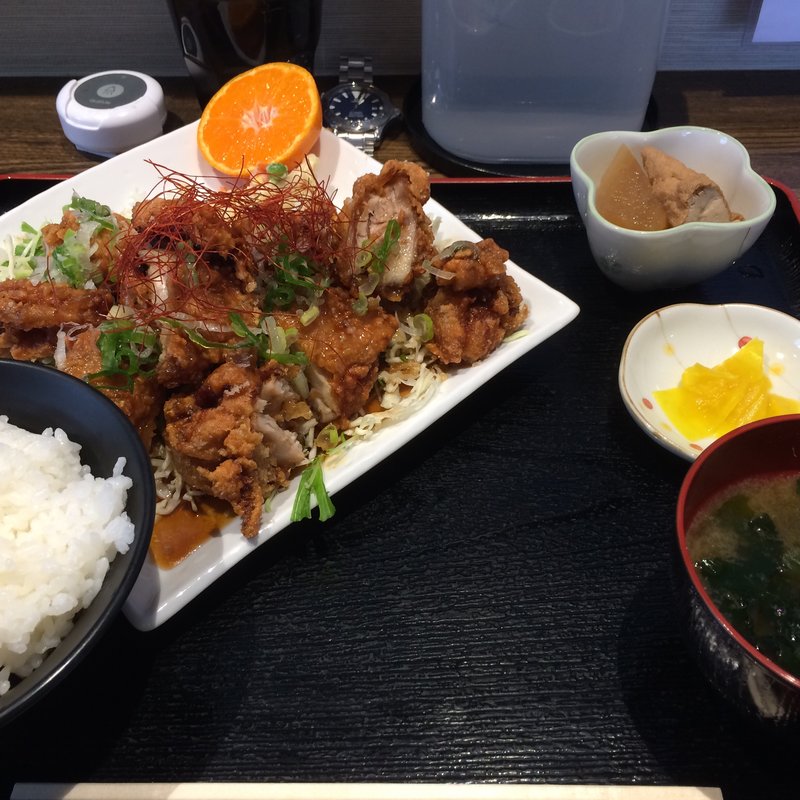 鶏の唐揚げゆずポン酢風味(定食屋　つかさ亭)