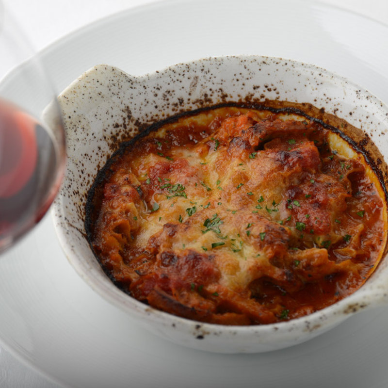 モッツアレッラチーズとトリッパのトマト煮のグラタンオーブン焼き (ラ・カンティーナ・センプレ （La cantina Sempre）)